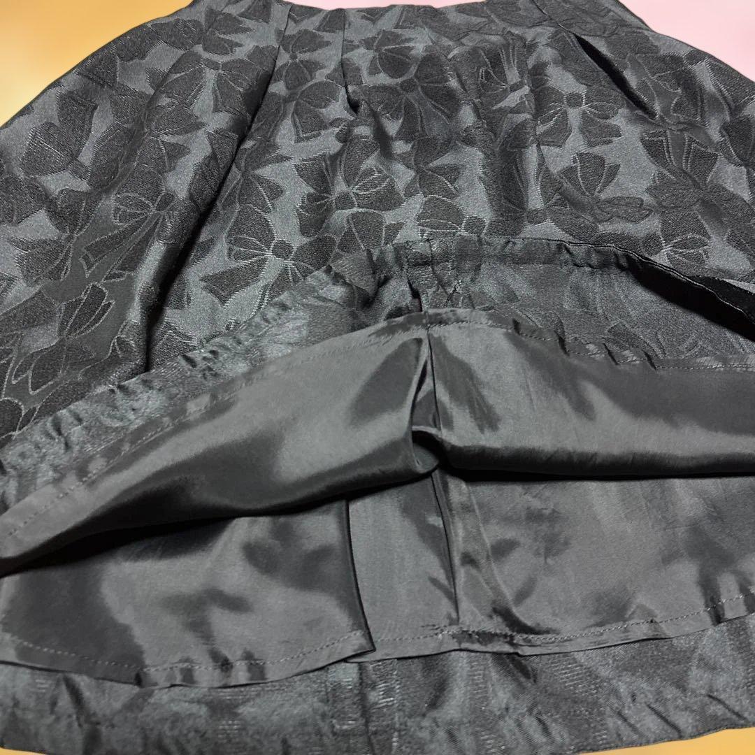 美品リボン柄エムズグレイシ- M'S GRACY 42 XL スカート