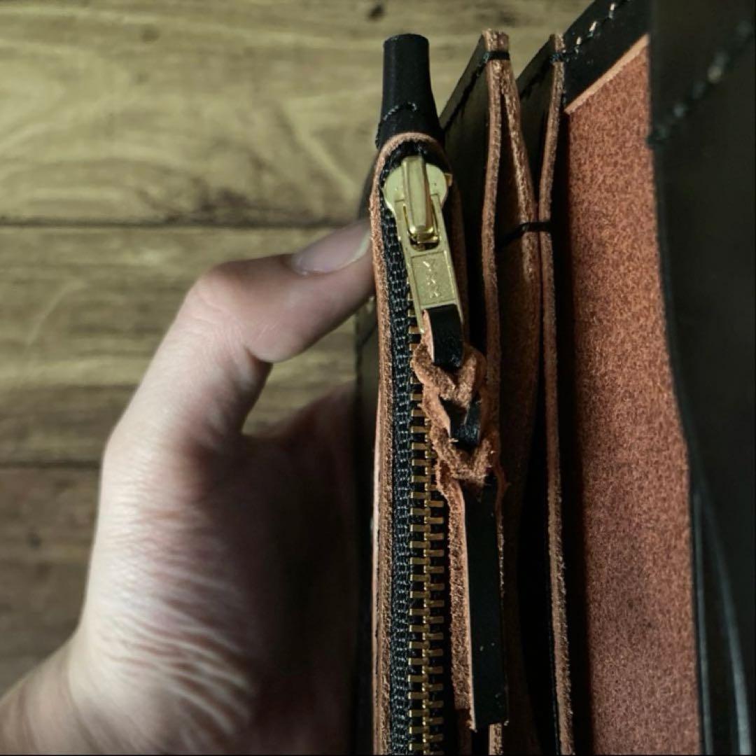 【こまきちふーかせ】ミドルトラッカーウォレット 3層【お札を折らずに収納】