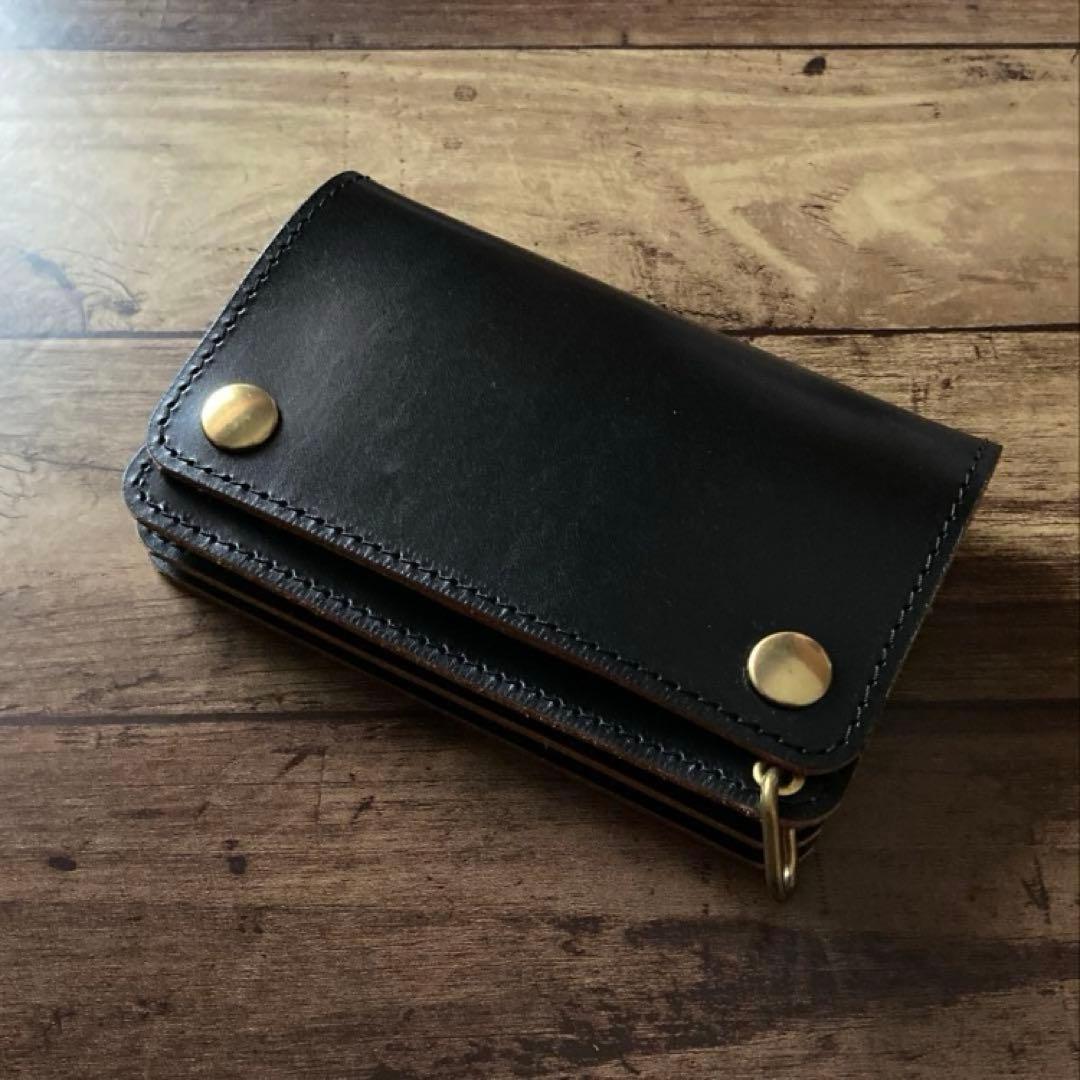 【こまきちふーかせ】ミドルトラッカーウォレット 3層【お札を折らずに収納】