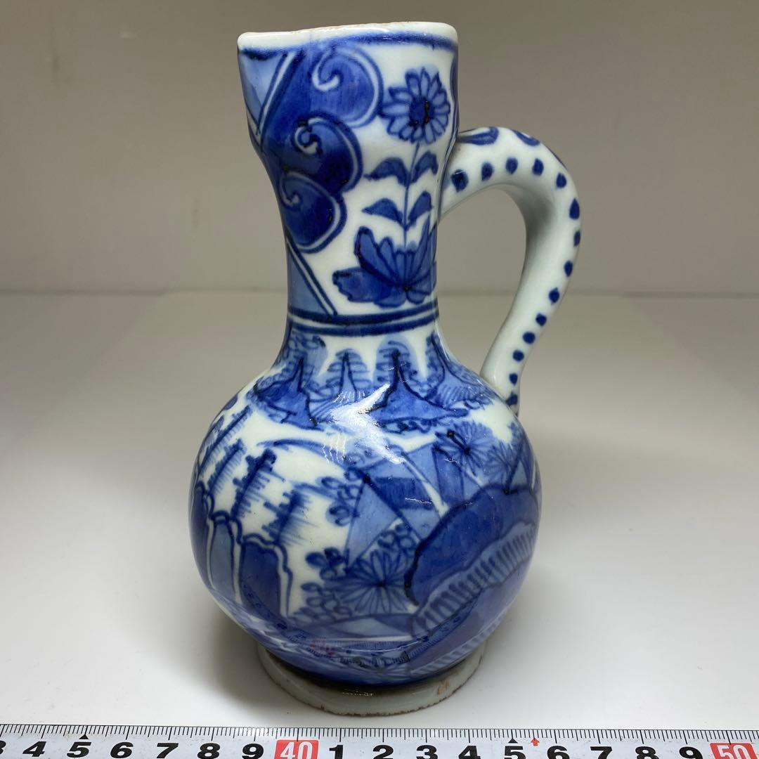 中国古玩　古染付水次　高さ16㎝　東Y7-0331②タルチ