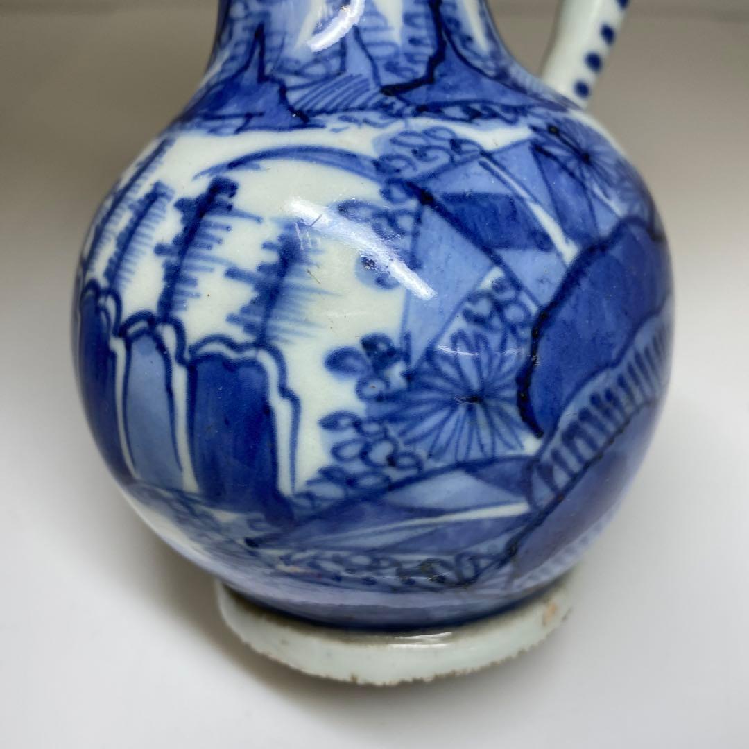 中国古玩　古染付水次　高さ16㎝　東Y7-0331②タルチ