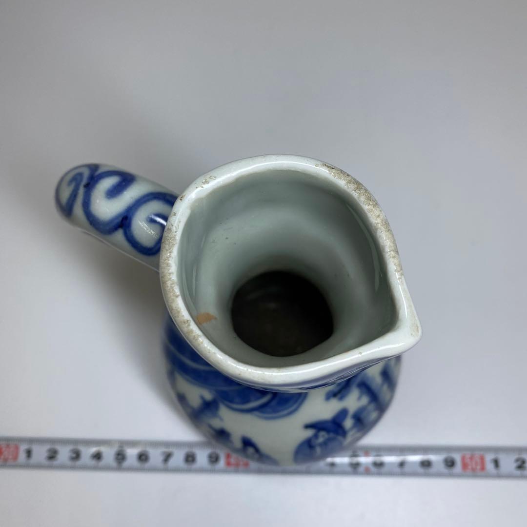 中国古玩　古染付水次　高さ16㎝　東Y7-0331②タルチ