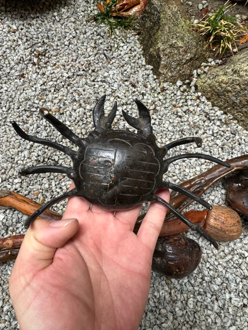 ‼️専用になりました‼️4/14①‼️日本の古銅製で蟹の水滴　書道の硯への水差し