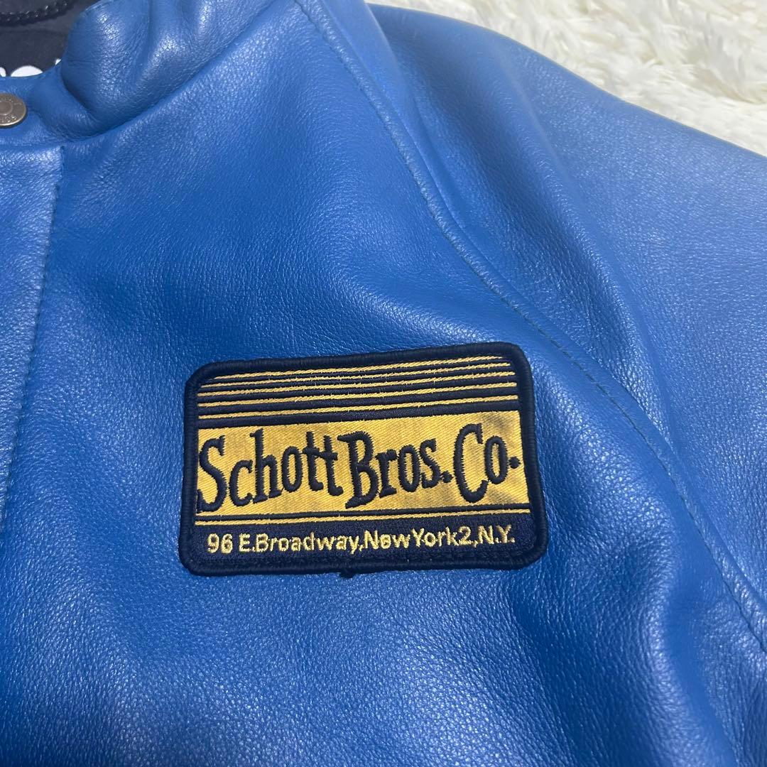 【希少！良品！✨】Schott ショット レザー ジャケット レーシング 青