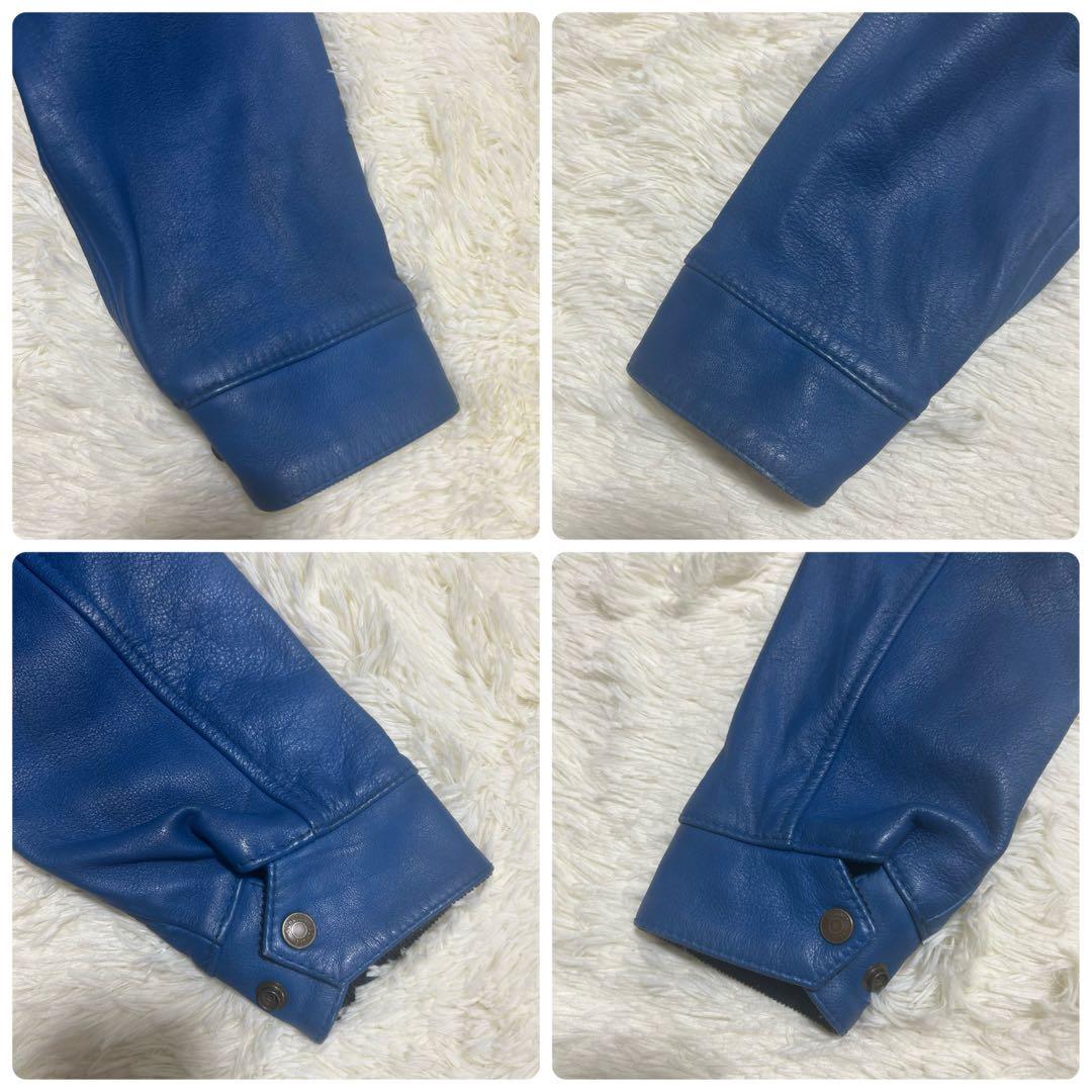 【希少！良品！✨】Schott ショット レザー ジャケット レーシング 青