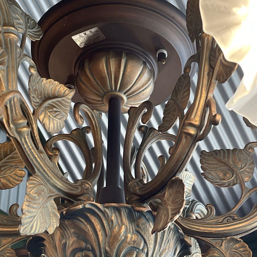 r179 IDC大塚家具 真鍮製 6灯シャンデリア 豪華でクラシックなデザイン