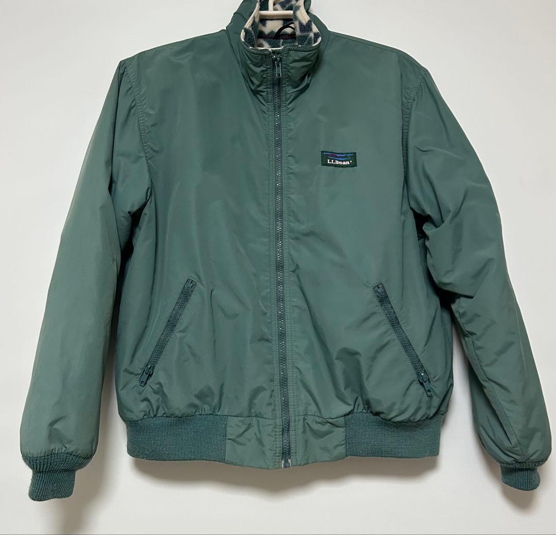 80's LLBean ウォームアップジャケット　希少カラー　裏地柄フリース