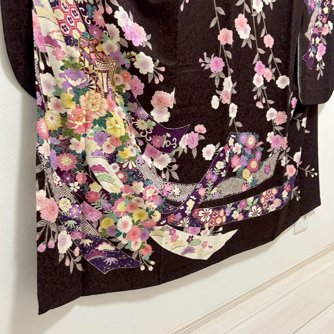 KP1780 振袖 身丈172cm 正絹 着物 成人式 トールサイズ