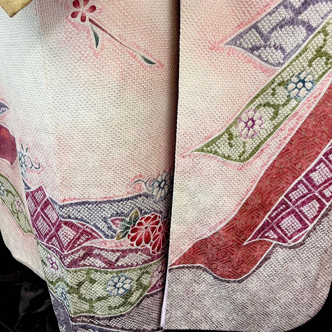 ■逸品■総絞り■古典御所車模様■正絹振袖フルセット■成人式結婚式■振袖一式