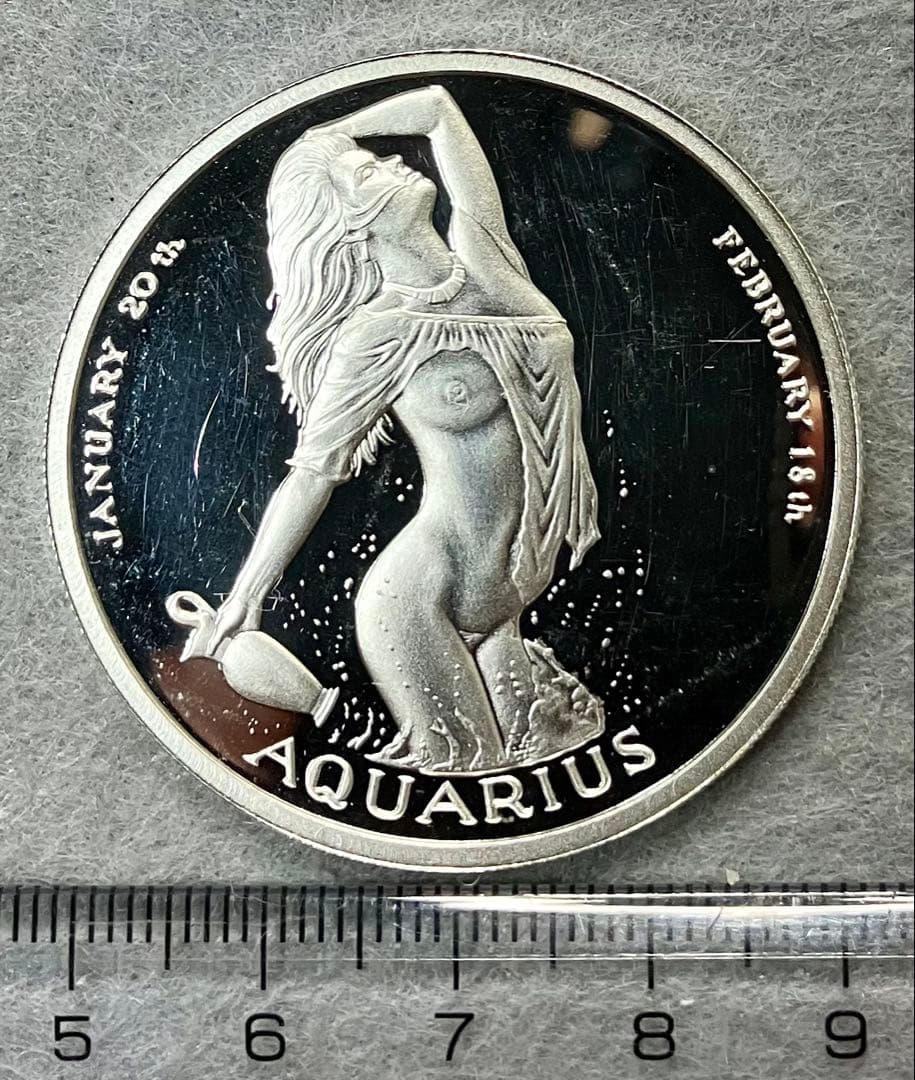 ZODIAC BEAUTIES AQUARIUS(水がめ座) 純銀 メダル