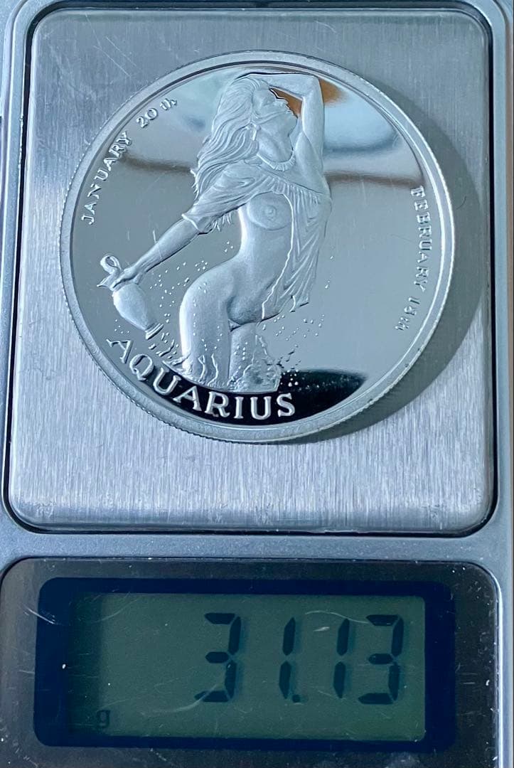 ZODIAC BEAUTIES AQUARIUS(水がめ座) 純銀 メダル
