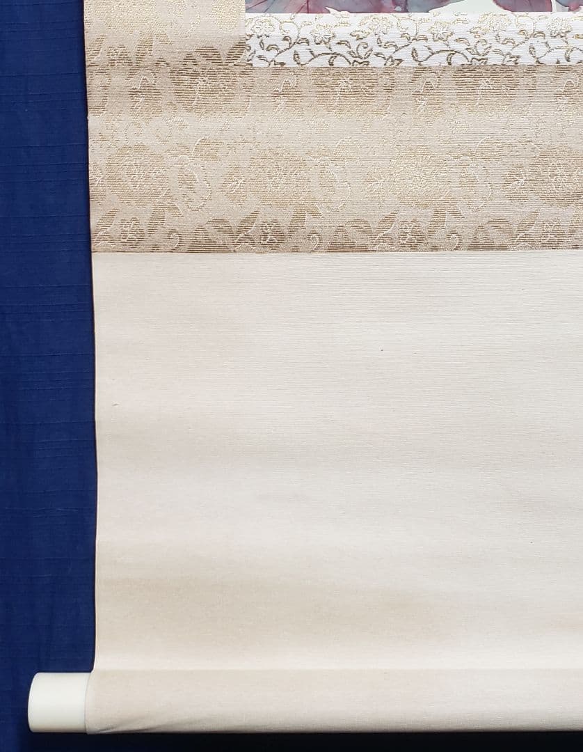 【芍薬図】北上聖牛 2583 シャクヤク 太巻き仕立 二重箱　掛け軸　肉筆