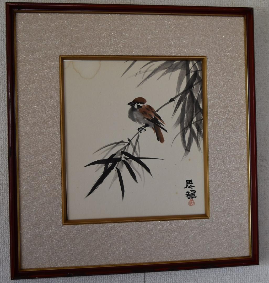 文化勲章受章作家・高山辰雄　日本画　希少作品　肉筆原画　色紙