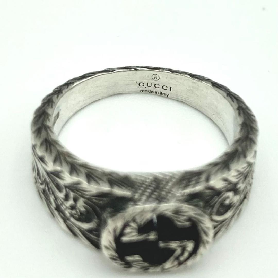 箱付き 保証書 グッチ 指輪 リング インターロッキングG Ag925 9号