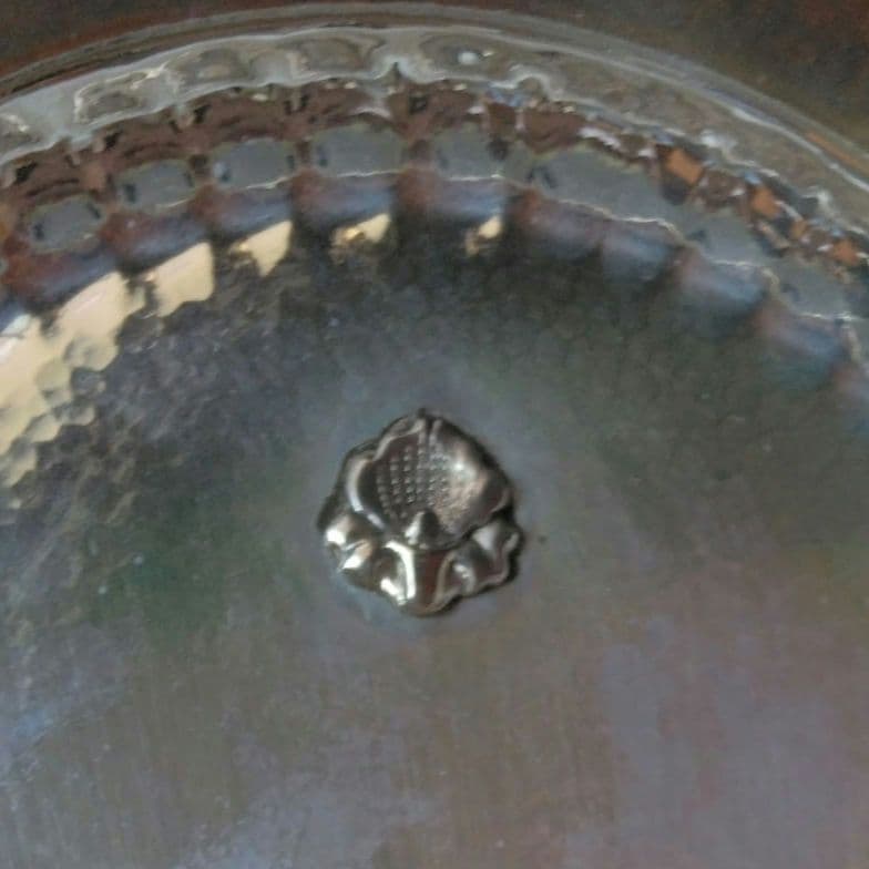 銀製　純銀　6寸　青海盆　箱入り