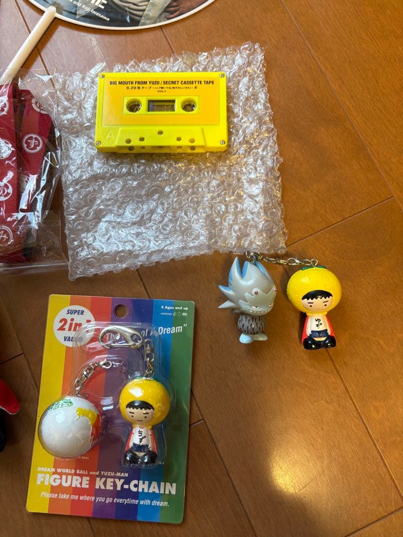 ゆずグッズ　コップ　ゆずマン　 キーホルダー　うちわ　ミニクリアファイル