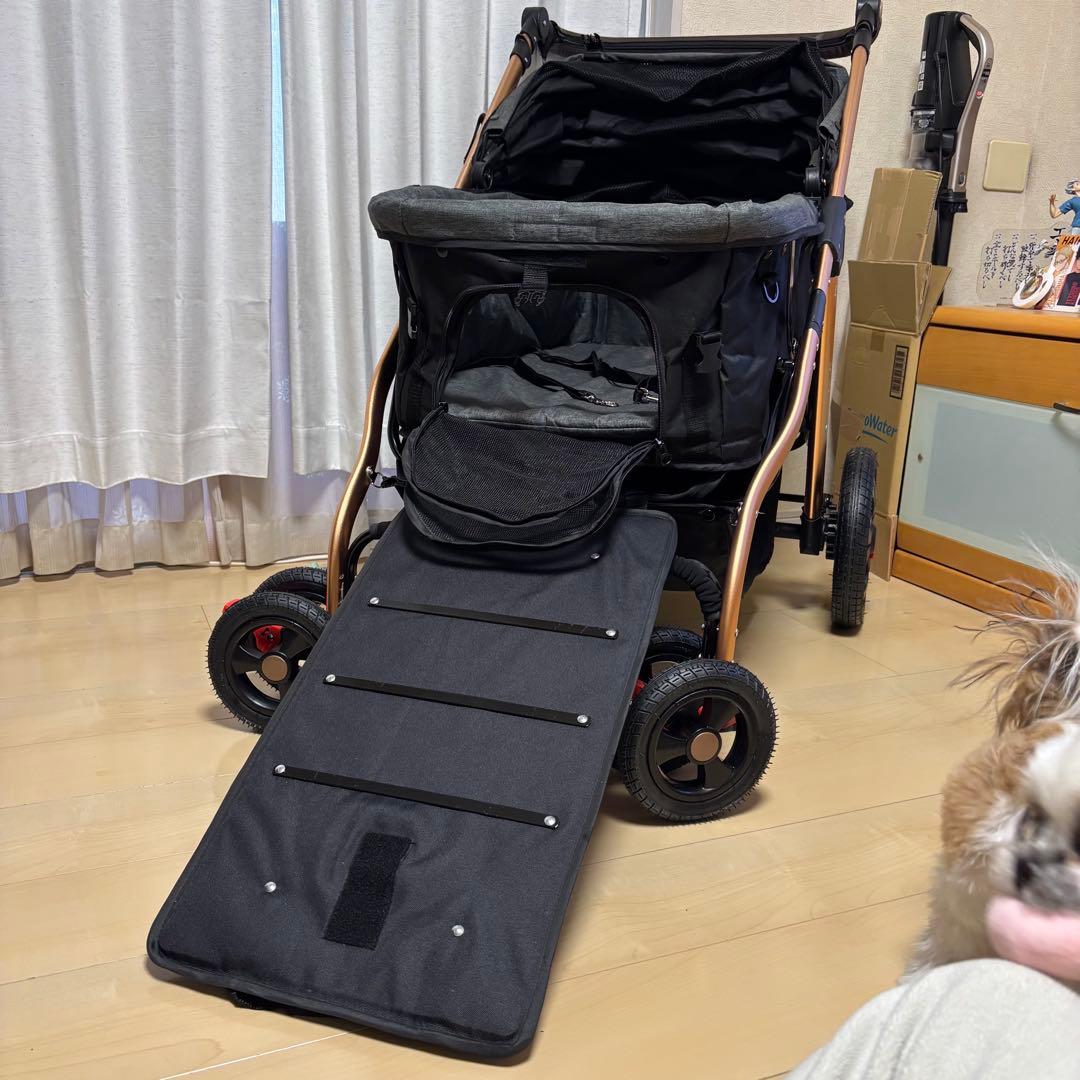 犬用ペットカート 黒 アルミフレーム