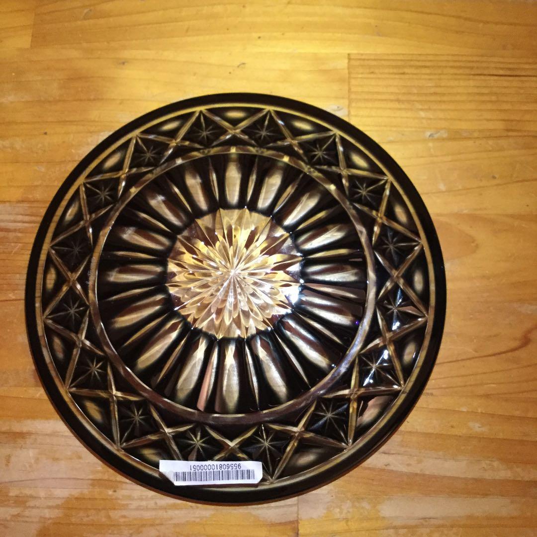 薩摩切子  黒ミニプレート