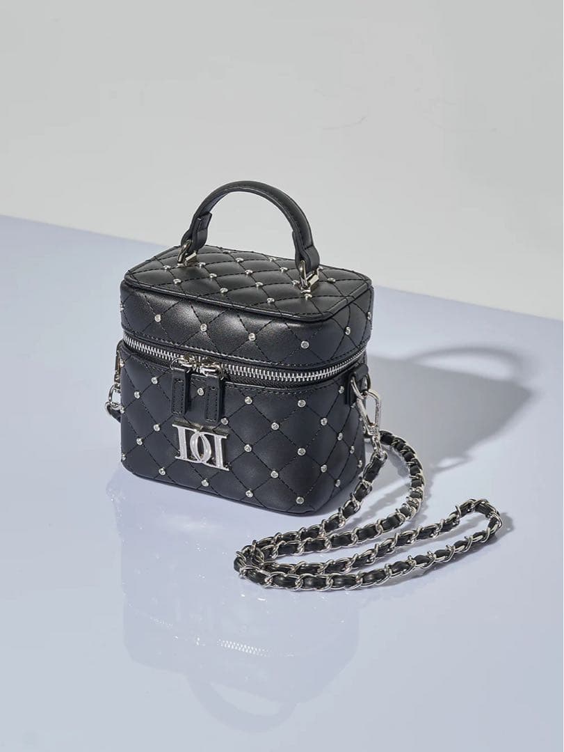 キルティングビジュースクエアミニバッグ