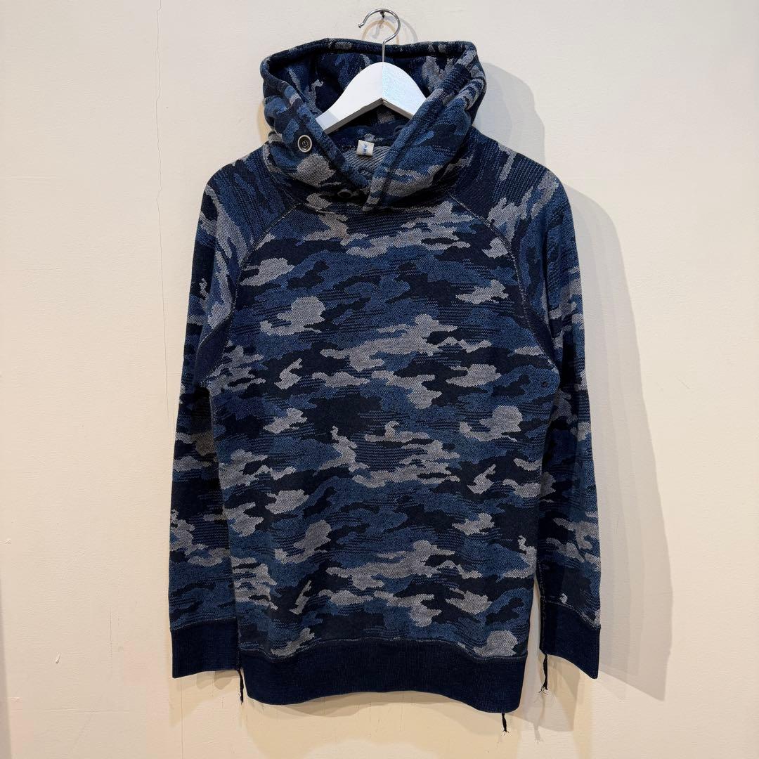 ピュアブルー ジャパン 迷彩 インディゴ スウェット パーカー 2