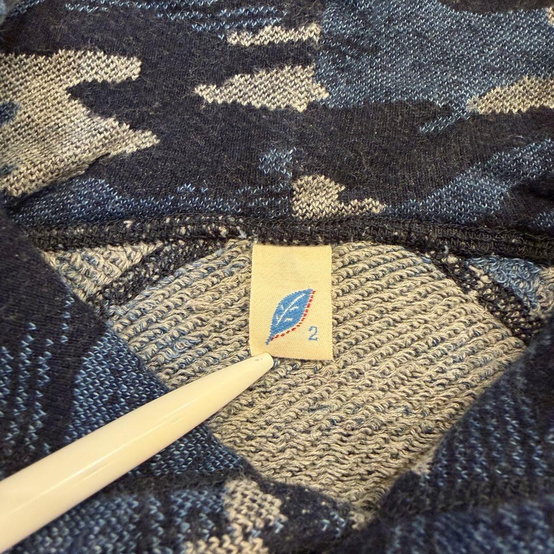 ピュアブルー ジャパン 迷彩 インディゴ スウェット パーカー 2