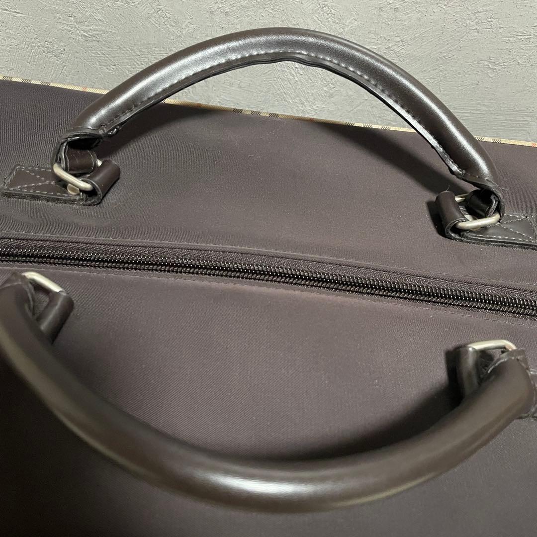 BURBERRY バーバリー ボストンバッグ ナイロン ノバチェック ブラウン