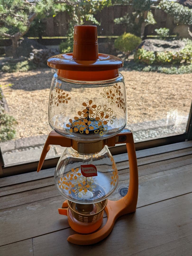 花柄 コーヒーサイフォン ハリオ レトロ コーヒーメーカー