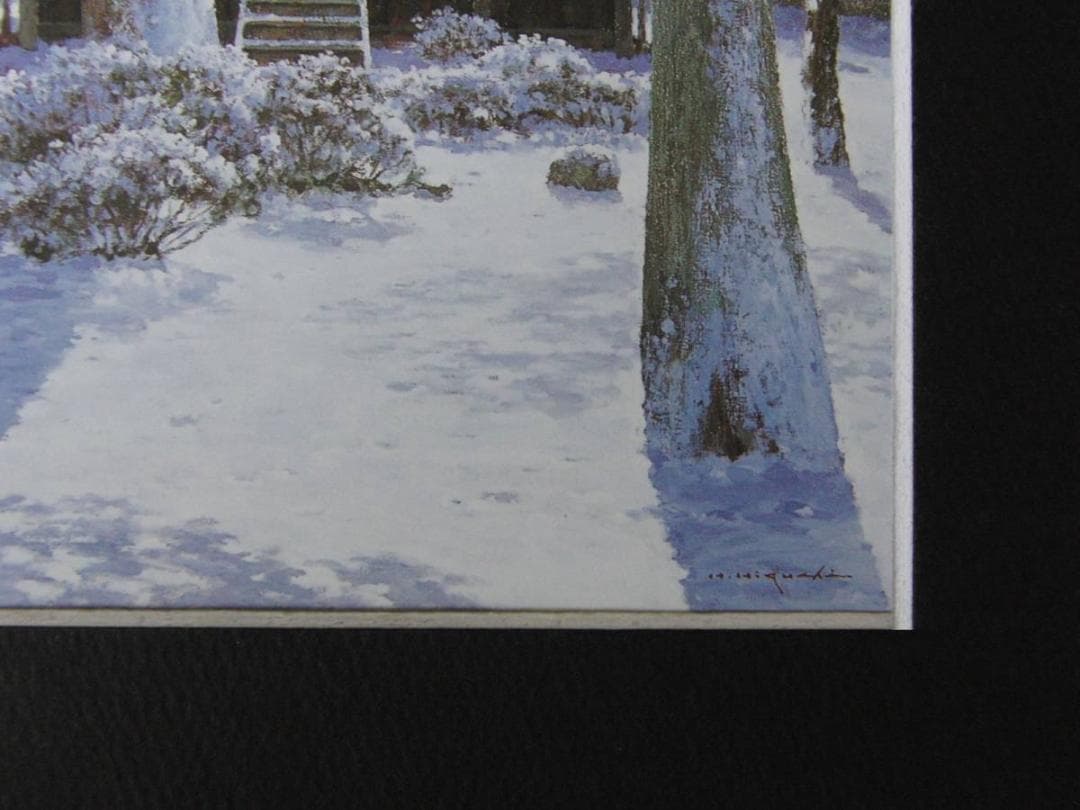 樋口洋、【三千院春雪】、希少な額装用画集より、新品額装付、状態良好