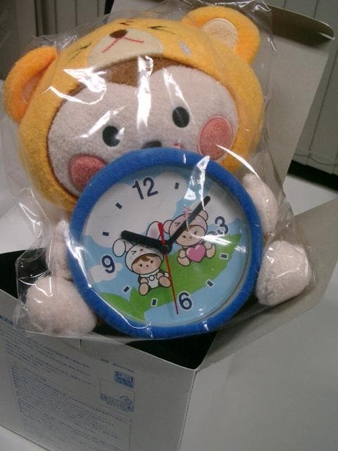 くまさる　ELSATキャラクター　ぬいぐるみ置時計●入手困難非売品グッズ