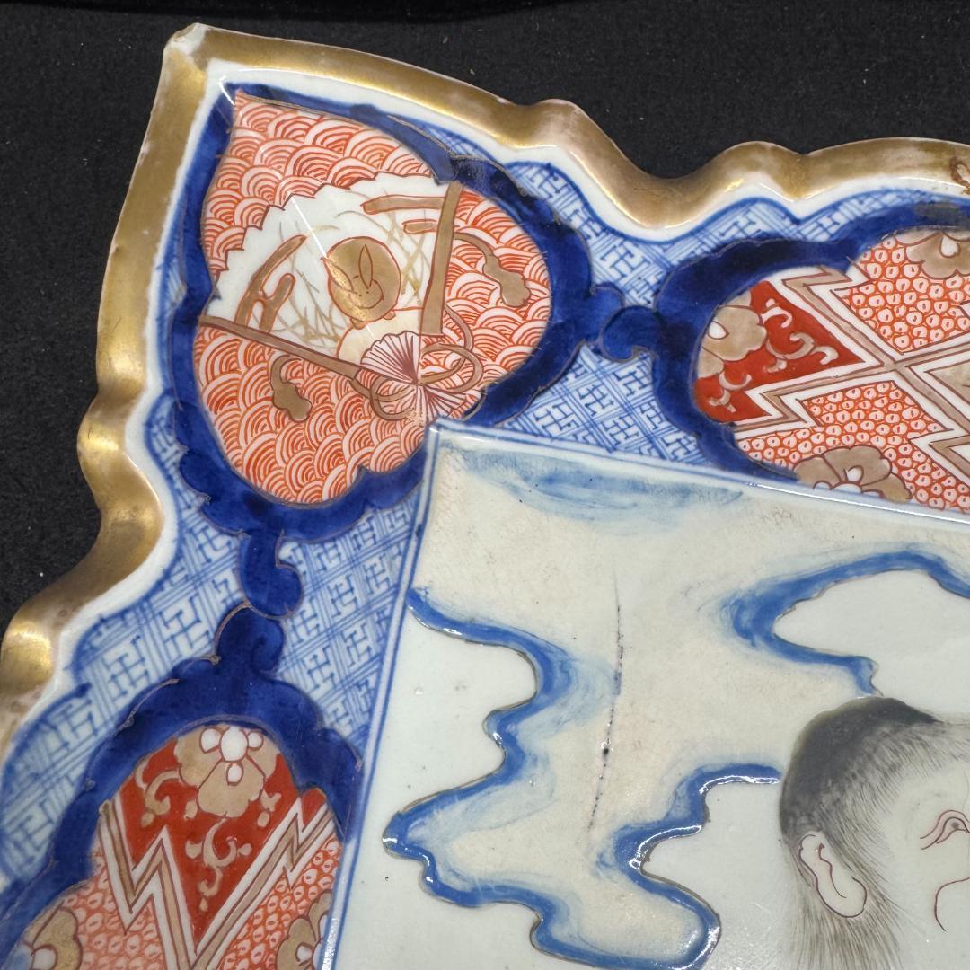 古伊万里　色絵　蝦蟇仙人図　初期伊万里　金襴手 アンティーク　箱付き