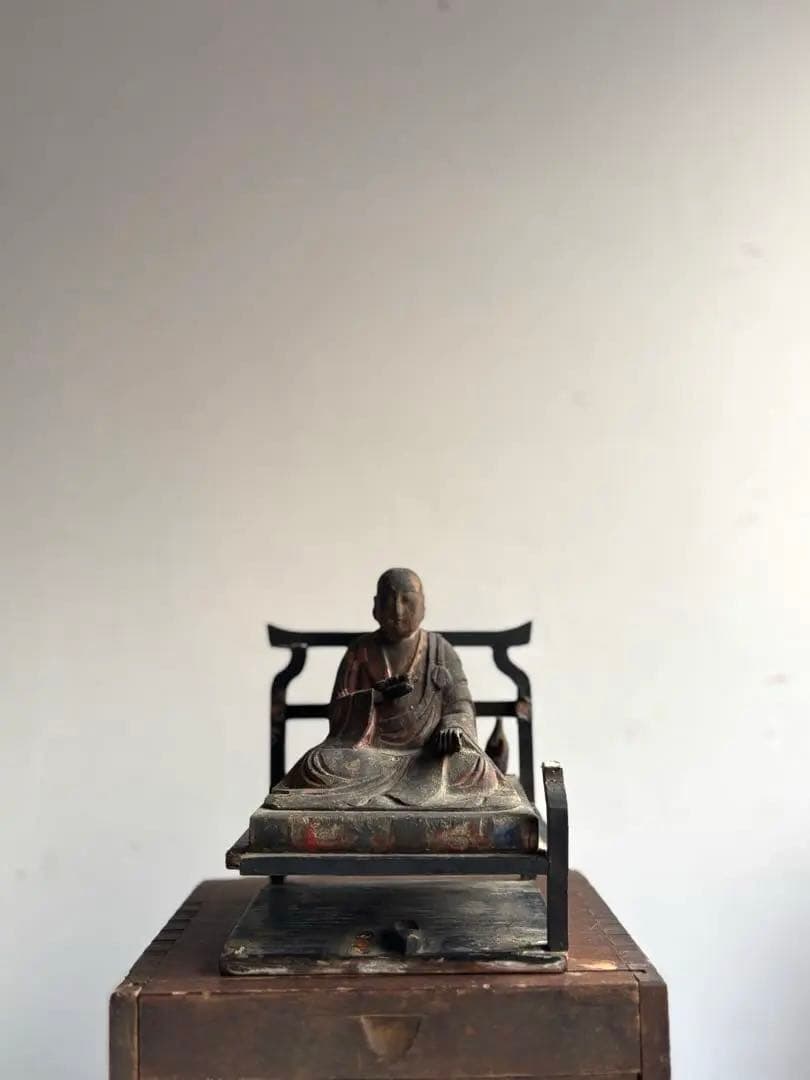 762 骨董 アンティーク 古道具 古い仏像 坐像 木彫 仏教美術 民芸