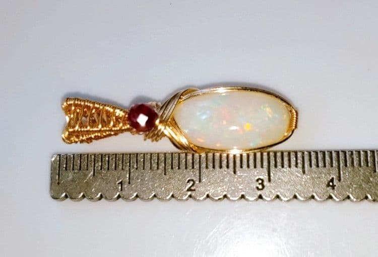 Kgf14 宝石ルース 希少石 ウォーターオパール レッドスピネル ペンダント