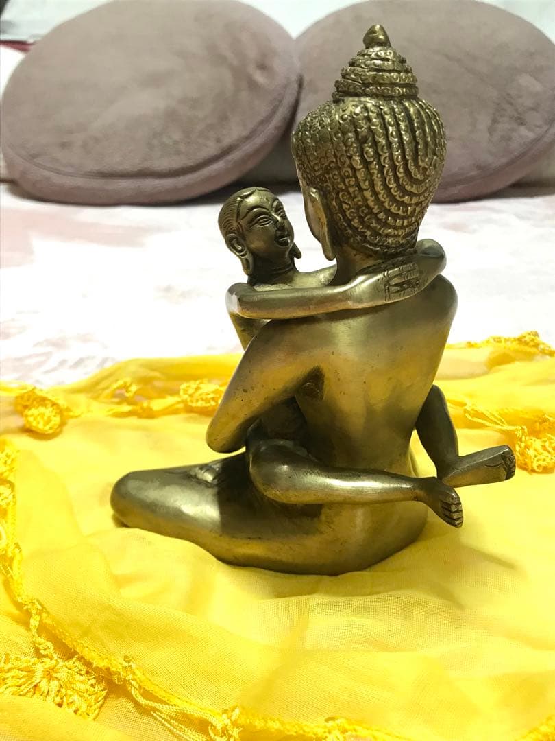 チベット密教/歓喜仏 高さ約16㎝ 約1kg/ヤブユム/シャクティ