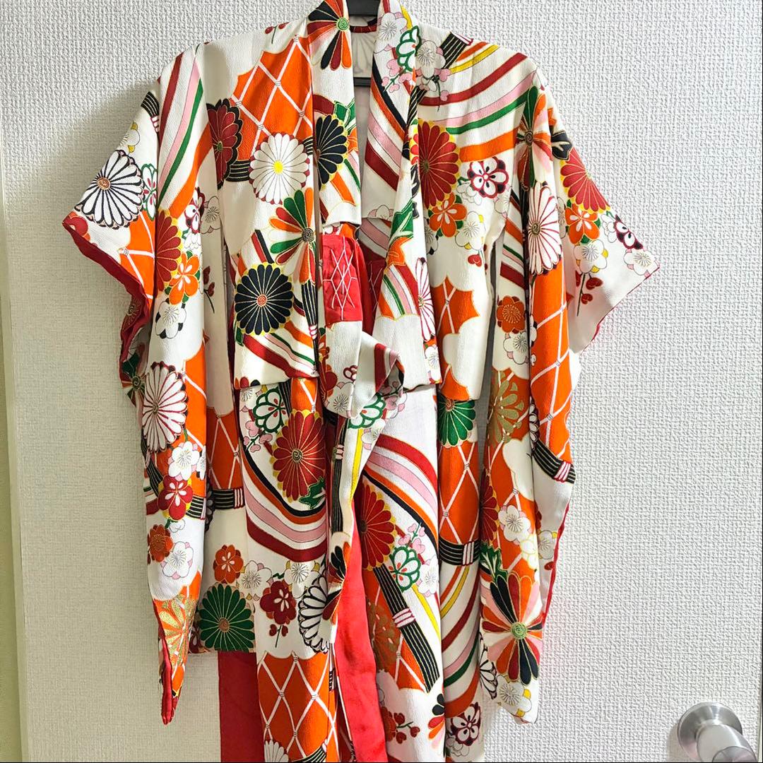 七五三 3歳 ＊ アンティーク 着物 ＊ 被布・長襦袢セット