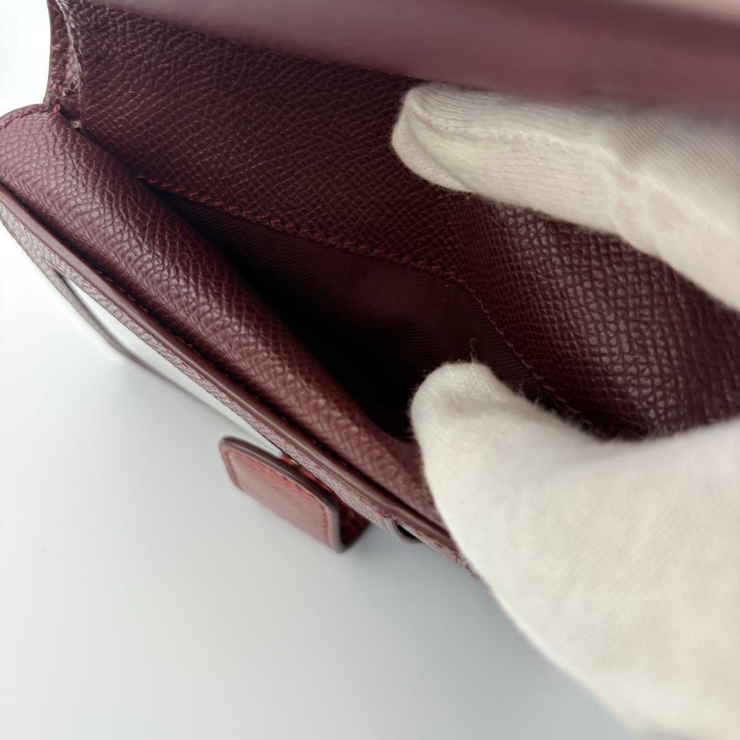 【超美品】COACH ミディアム コーナー ジップ ウォレット ワインレッド