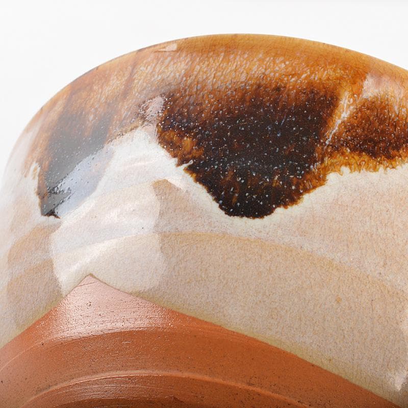 茶道具　高取焼　茶碗　陶印あり　仕覆・時代箱付　V　R7029