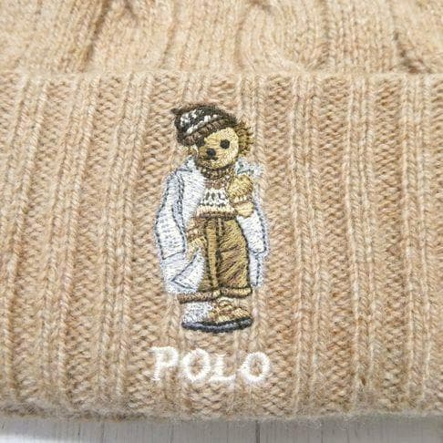 ポロ ラルフローレン ポロベア ビーニー ニットキャップ ニット帽 ベージュ