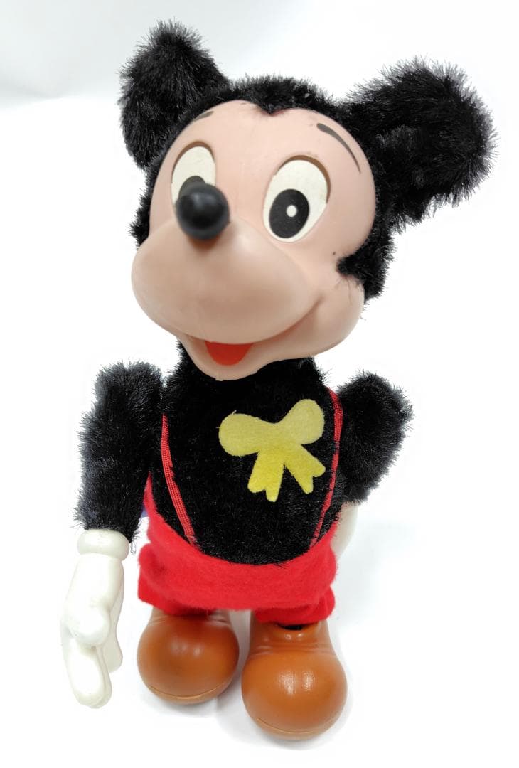 【極稀少】箱付 完動品 バンダイ ミッキーマウス ゼンマイ歩行 70s 当時物