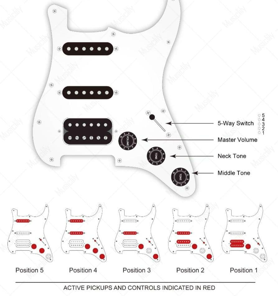エグゼビア　ストラトキャスターSSHアセンブリ Fenderストラトクラシ