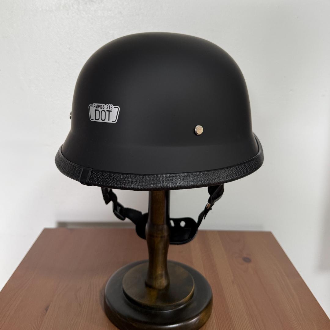 ナチヘル　マットブラック　ジャーマンスタイル　L　検　ハーレー　BELL ブコ