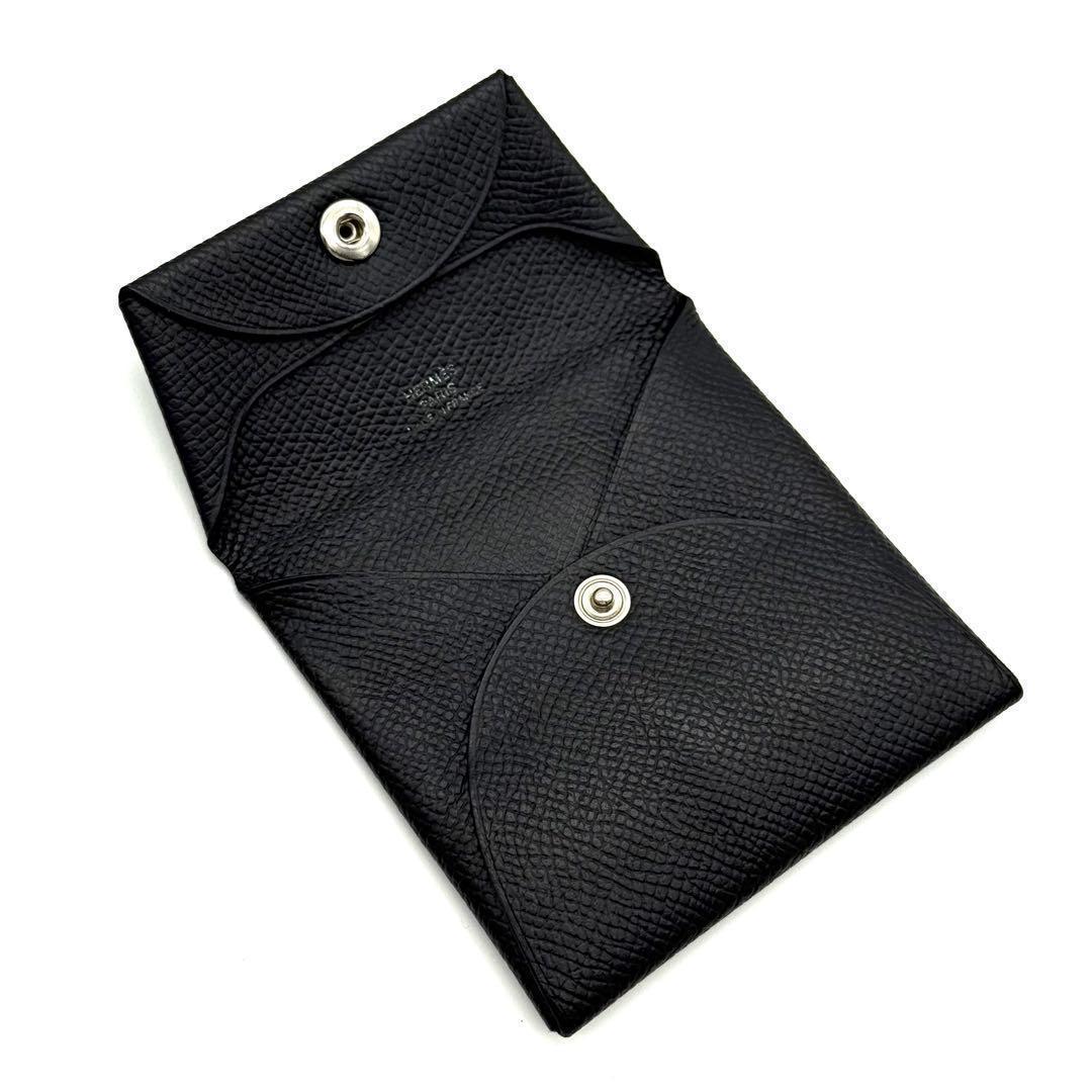 極上美品✨エルメス カルヴィ バスティア ケース ブラック 黒　O83