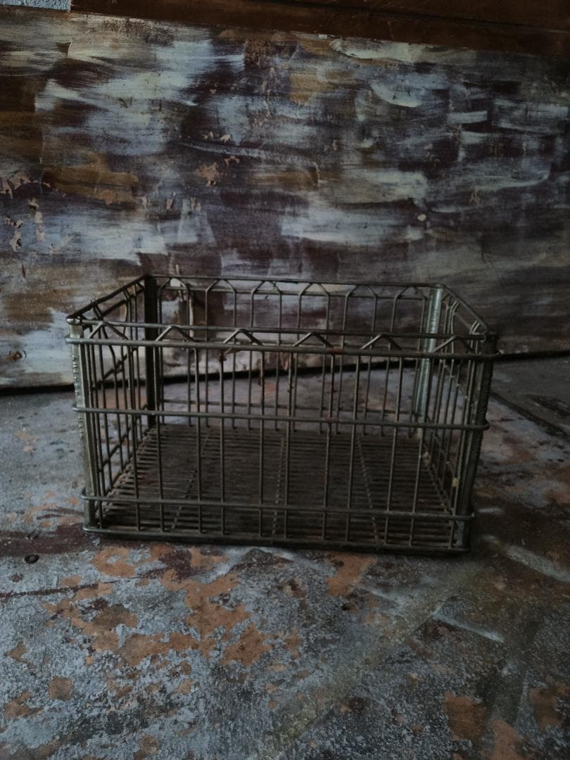 ヴィンテージ アンティーク 鉄かご メタルバスケット メタルボックス B