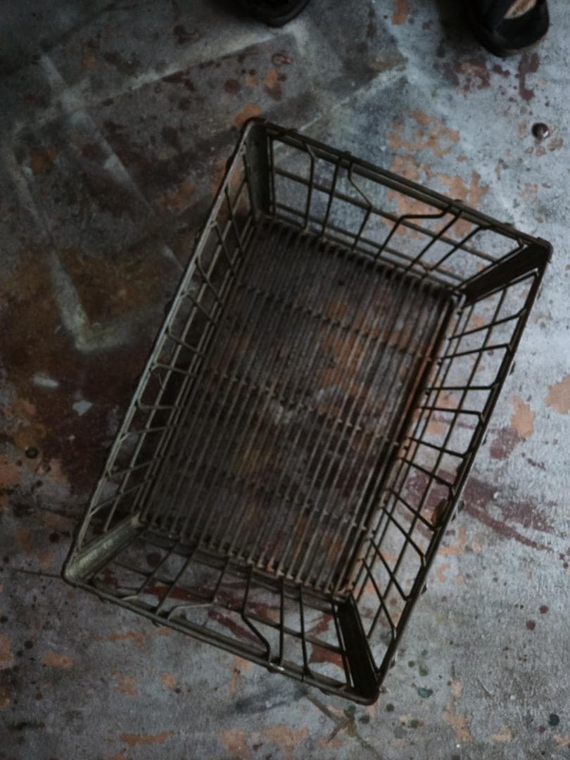 ヴィンテージ アンティーク 鉄かご メタルバスケット メタルボックス B
