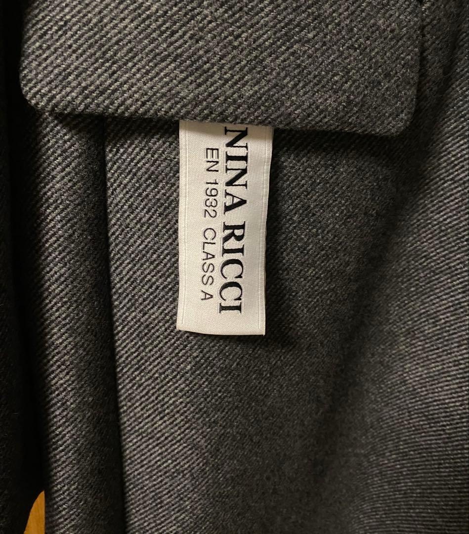 新品✨NINA RICCI チェスターコート ロング丈 ２つボタン グレー 36