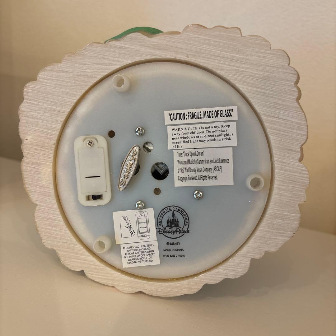 ディズニープリンセスオルゴール　スノードーム　 ライト点灯