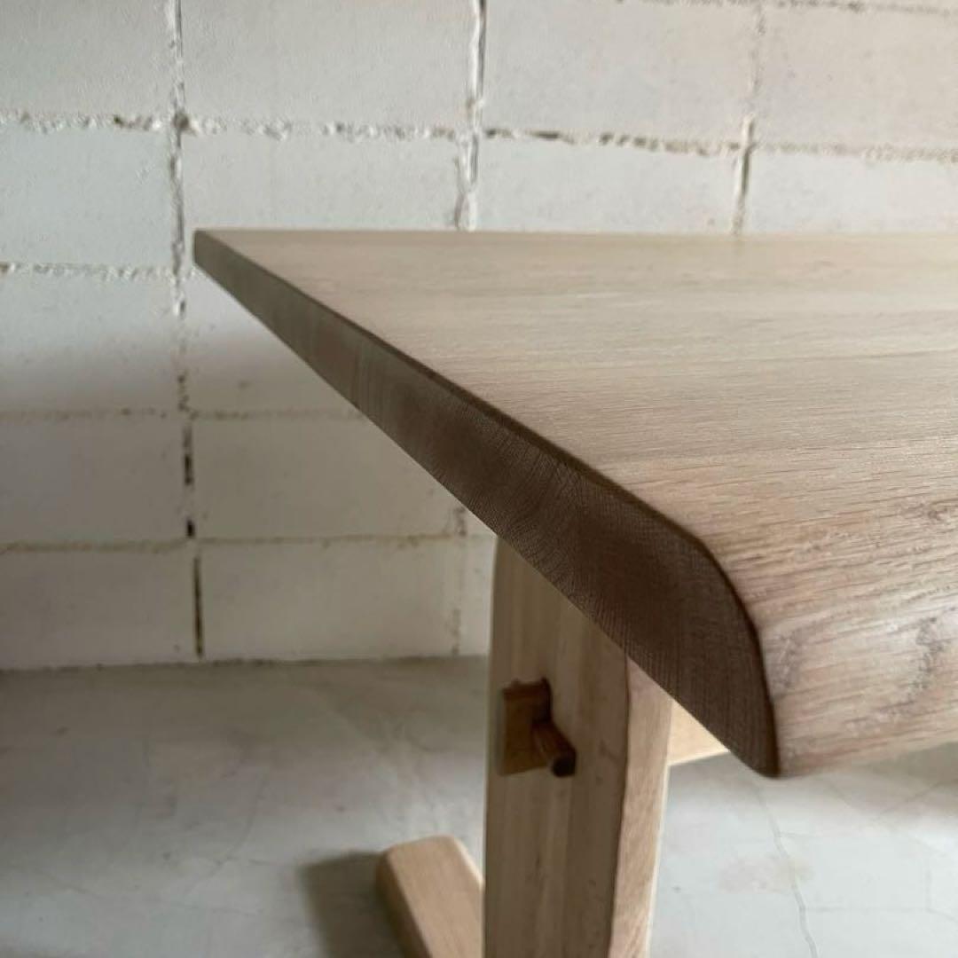 美品　飛騨清見工房　天然木楢無垢材　オーク無垢材　ダイニングテーブル150 虎斑