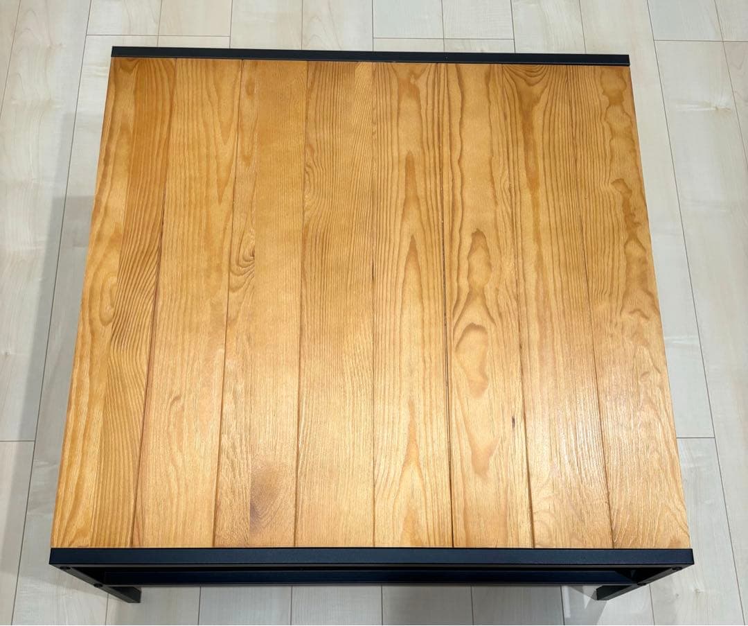 センターテーブル 正方形 無垢材 天然木リビングテーブル テーブル 収納付き