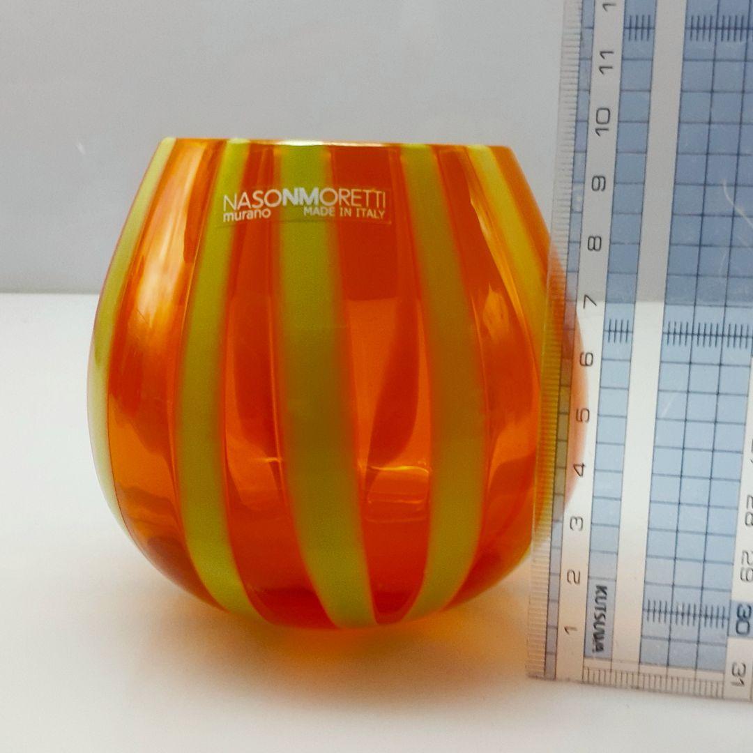 MURANO NASON MORETTI イエロー ライン オレンジ グラス