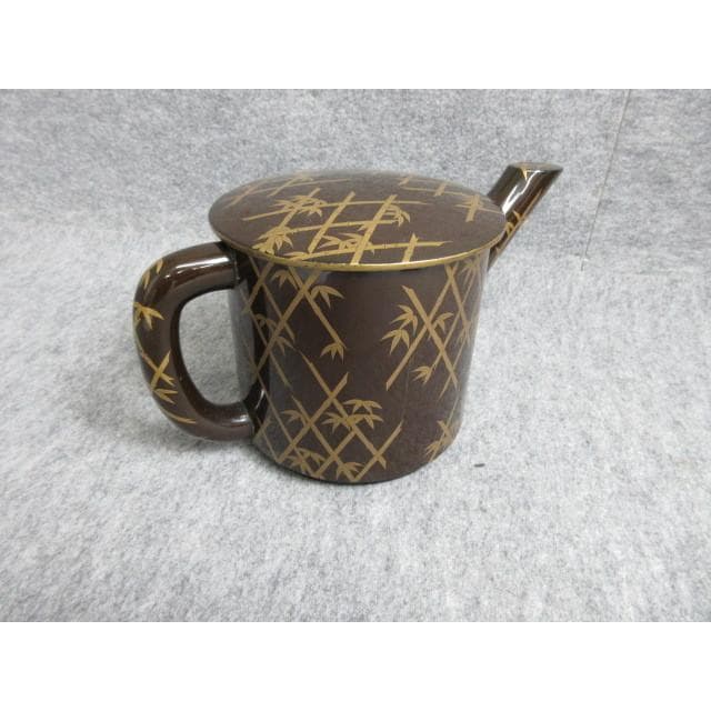 黒塗蒔絵竹垣に笹図湯斗 [B27955]