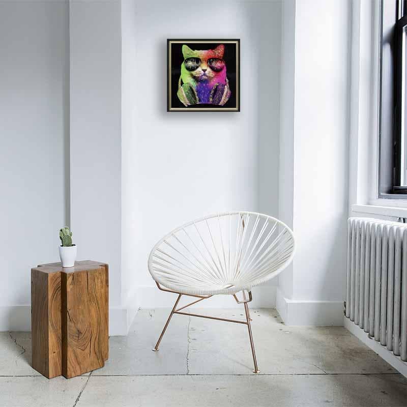 アートフレーム ファンキーキャット/猫 カッツェ 絵画 クリスタルピクチャー